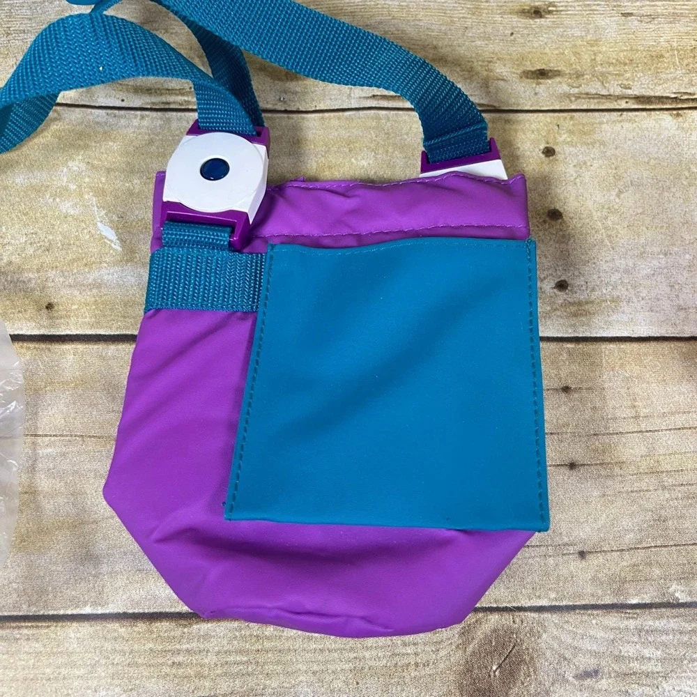 Vtg Tupperware Thirstquake 30oz Tumbler Insulated Carrying Bag Purple Teal White
